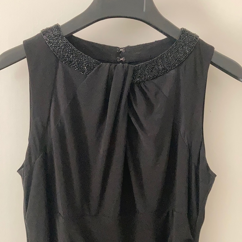 Ralph Lauren column gown with beaded neckline